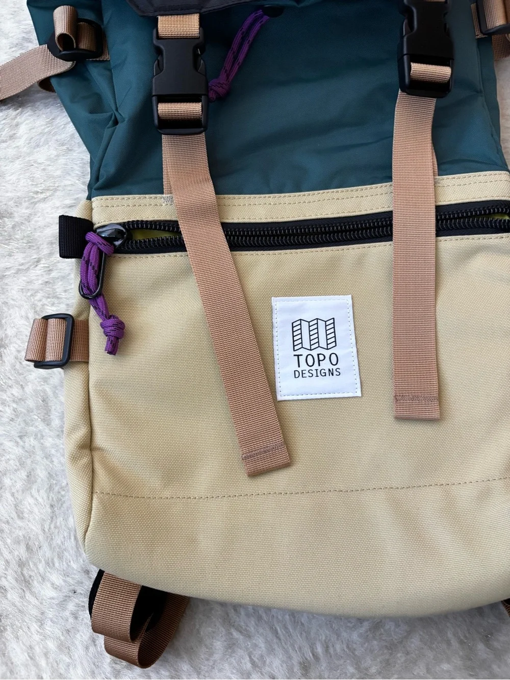 Topo Designs Rover Pack Classic in Classic Hemp Botanic Green Roll-Top Backpack